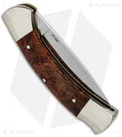 Boker 3000 1674 Lockback Knife Amboina Root Wood (3.375" Satin) 112400 -Boker Boker 3000 1674 LB Amboina root Wood 112400 BHQ 71010 jr side