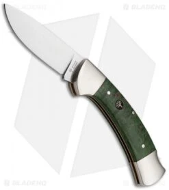 Boker 3000 Lockback Knife Green Curly Birch (3.4" Satin)