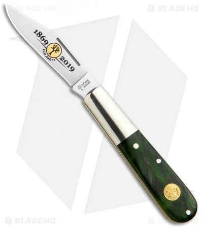 Boker Barlow Anniversary 150 Slip Joint Knife Green Birch (2.5" Satin) 116941 1 Boker Barlow Anniversary 150 Slip Joint Knife Green Birch (2.5" Satin) 116941