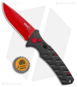 Boker Black Widow Strike Drop Point Automatic Knife Black (3.25" Red D2) -Boker Boker Black Widow Strike Drop DP Black Red 01BO434NSOI BHQ 97030 jr bottlecap