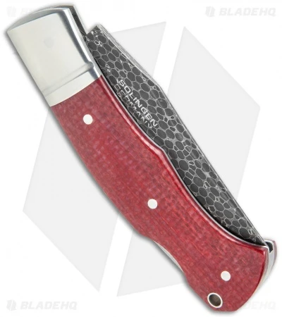 Boker Boxer Damascus Lockback Knife Red Micarta (3.1" Damascus) 111025DAM 3 Boker Boxer Damascus Lockback Knife Red Micarta (3.1" Damascus) 111025DAM - Image 3