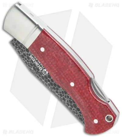 Boker Boxer Damascus Lockback Knife Red Micarta (3.1" Damascus) 111025DAM 2 Boker Boxer Damascus Lockback Knife Red Micarta (3.1" Damascus) 111025DAM - Image 2