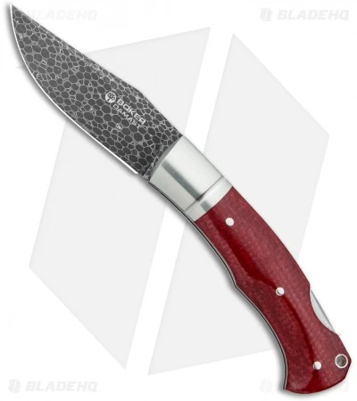 Boker Boxer Damascus Lockback Knife Red Micarta (3.1" Damascus) 111025DAM 1 Boker Boxer Damascus Lockback Knife Red Micarta (3.1" Damascus) 111025DAM
