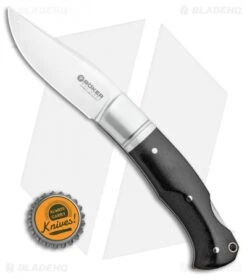 Boker Boxer Lockback Knife Black Micarta (3.1" Mirror) 111028 -Boker Boker Boxer LB Black Micarta 111028 BHQ 90304 ns bottlecap