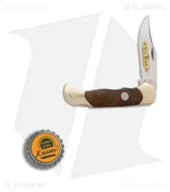 Boker Boy Scout Classic Gold Lockback Knife Desert Ironwood (2.25" Satin) 114118 -Boker Boker Boy Scout Gold Desert Ironwood Satin BHQ 86585 er bottlecap