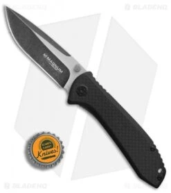 Boker Magnum Carter Frame Lock Knife CF/G-10 (3.5" Black SW) 01RY985 -Boker Boker Carter CF black BHQ 86600 er bottlecap