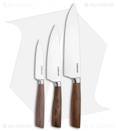 Boker Core 3-Piece Kitchen Knife Set Walnut Wood 1 Boker Core 3-Piece Kitchen Knife Set Walnut Wood