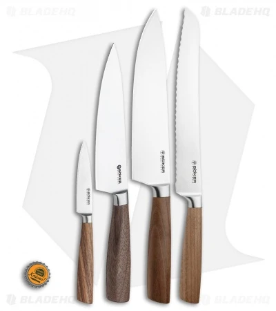Boker Core 5-Piece Kitchen Knife Set Walnut Wood W/ Freedom Rod Block 11 Boker Core 5-Piece Kitchen Knife Set Walnut Wood W/ Freedom Rod Block - Image 11