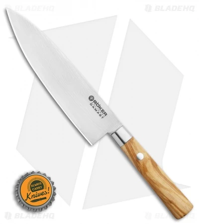 Boker Damascus Olive 6.25" Small Chef's Kitchen Knife Olive Wood 3 Boker Damascus Olive 6.25" Small Chef's Kitchen Knife Olive Wood - Image 3