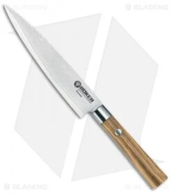 Boker Damascus Olive 3-Piece Kitchen Knife Set Olive Wood 6 Boker Damascus Olive 3-Piece Kitchen Knife Set Olive Wood -Boker Boker Damascus Olive Utility Olive Wood Damascus BHQ 111157 jr