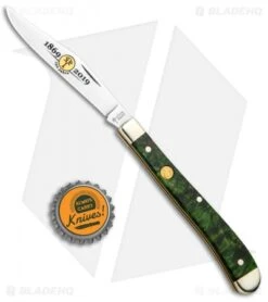 Boker Delicate 150th Anniversary Pocket Knife Green Curly Birch (3.125" Polish) -Boker Boker Delicate 150th Anniversary Green Curly Birch Polish 116016 BHQ 94441 jr bottlecap