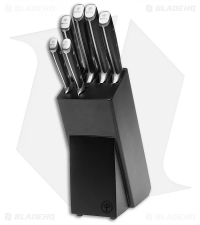 Boker Forge 7-Piece Kitchen Knife Set Black W/ Wooden Block 1 Boker Forge 7-Piece Kitchen Knife Set Black W/ Wooden Block