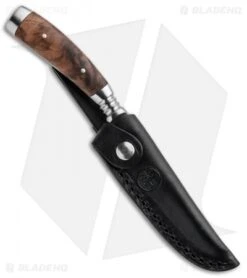 Boker Jager Gold Gobec Nicker Fixed Blade Knife Walnut Wood (4" Satin) 122532 -Boker Boker Jager Gold Gobec Nicker Walnut Wood Satin 122532 BHQ 90295 jr sheath