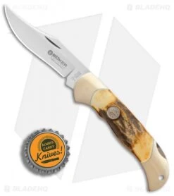 Boker Junior Scout Lockback Knife Stag (2.6" Satin) 111910 7 Boker Junior Scout Lockback Knife Stag (2.6" Satin) 111910 -Boker Boker Junior Scout Stag satin BHQ 86595 er bottlecap