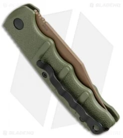 Boker Desert Warrior Kalashnikov Bowie Automatic Knife OD Green (D2 Copper) 9 Boker Desert Warrior Kalashnikov Bowie Automatic Knife OD Green (D2 Copper) -Boker Boker Kalashnikov Bowie Auto Desert Warrior OD Green Copper 01KALS22N BHQ 17106 jr side 2