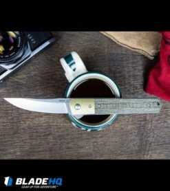 Boker Kwaiken Flipper Knife Canvas Micarta/Brass Bolster (3.5" Stonewash) 9 Boker Kwaiken Flipper Knife Canvas Micarta/Brass Bolster (3.5" Stonewash) -Boker Boker Kwaiken Tuxedo Flipper Knife Canvas Micarta Brass Stonewash BHQ77843 kp wood cool textures web