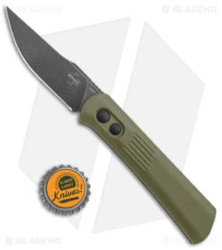 Boker Lundquist Alluvial Automatic Knife OD Green (3" Black SW) -Boker Boker Lundquist Alluvial Auto OD Green Aluminum Black SW BHQ 125069 jr bottlecap