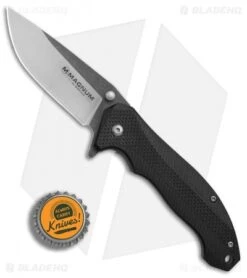 Boker Magnum Black & Satin Liner Lock Knife Black G-10 (3.25" Satin, Black) -Boker Boker Magnum Black Satin BHQ 80848 er bottlecap