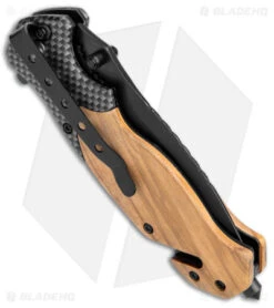 Boker Magnum Blomkvist Liner Lock Knife Olive Wood (3.3" Black) 01MB736 -Boker Boker Magnum Blomkvist Olive 01MB736 BHQ 136273 jr side