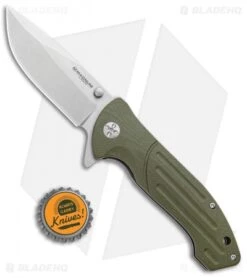 Boker Magnum Brutus Liner Lock Knife OD Green G-10 (3.25" Satin) -Boker Boker Magnum Brutus LL OD Green G 10 Satin 01MB719 BHQ 98849 jr bottlecap
