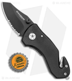 Boker Magnum Compact Rescue Liner Lock Knife (2.375" Black) 01MB456 -Boker Boker Magnum Compact Rescue LL Black BHQ 40385 jr bottlecap