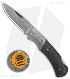 Boker Magnum DC Lockback Knife Carbon Fiber/Damascus (2.25" Damascus) -Boker Boker Magnum Damascus DC BHQ 80863 jr bottlecap