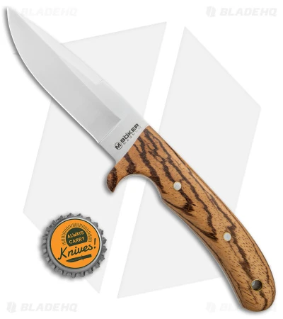 Boker Magnum Elk Hunter Fixed Blade Knife Zebra Wood (4.2" Satin) 4 Boker Magnum Elk Hunter Fixed Blade Knife Zebra Wood (4.2" Satin) - Image 4
