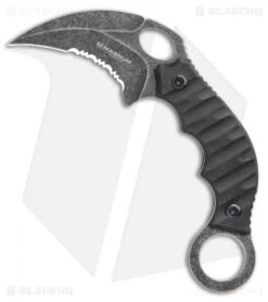 Boker Magnum Hotel Romeo Karambit Fixed Blade Knife Black G-10 (3" Black Serr)