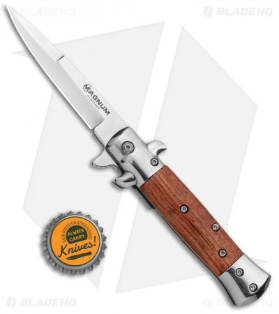 Boker Magnum Italian Classic Small Spring Assist Knife Rosewood (3.3" Polish) 4 Boker Magnum Italian Classic Small Spring Assist Knife Rosewood (3.3" Polish) - Image 4