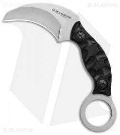Boker Magnum Neck Bit Karambit Fixed Blade Knife Black G-10 (2" Stonewash)