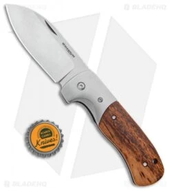 Boker Magnum Wooden Fat Jack Liner Lock Knife Wood (3.375" Stonewash) -Boker Boker Magnum Wooden Fat Jack LL Wood SW 01MB716 BHQ 98573 jr bottlecap