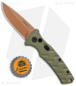 Boker Mini Strike Desert Warrior Automatic Knife (2.6" Copper D2) -Boker Boker Mini Strike Auto OD Green Copper 01BO438NSOI BHQ 99631 jr bottlecap