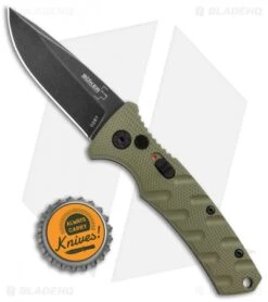 Boker Mini Strike Automatic Knife OD Green Aluminum (2.6" Smokewash D2) -Boker Boker Mini Strike Auto OD Green Smokewash 01BO437NSOI BHQ 99630 jr bottlecap