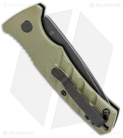 Boker Mini Strike Automatic Knife OD Green Aluminum (2.6" Smokewash D2) -Boker Boker Mini Strike Auto OD Green Smokewash 01BO437NSOI BHQ 99630 jr side