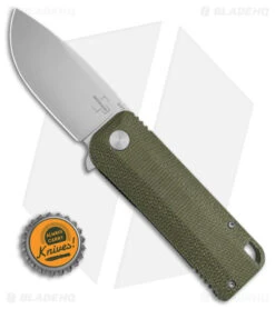 Boker Plus Baba Yaga Liner Lock Knife Green Micarta (2.7" Satin) -Boker Boker Plu s Baba Yaga LLK Green Micarta 2in Satin BHQ 146705 td size