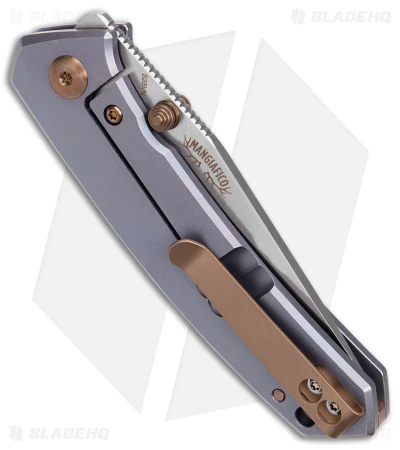 Boker Plus Mangiafico Canoe Frame Lock Knife Blue Titanium (2.75" SW) 01BO494 3 Boker Plus Mangiafico Canoe Frame Lock Knife Blue Titanium (2.75" SW) 01BO494 - Image 3