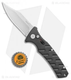Boker Plus Strike Bowie Automatic Knife Black (3.25" Stonewash D2) -Boker Boker Plus Strike Bowie Auto Black SW 01BO429NSOI BHQ 97034 jr bottlecap