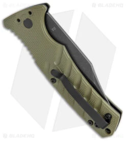 Boker Plus Strike Bowie Automatic Knife OD Green (3.25" Black SW) -Boker Boker Plus Strike Bowie Auto OD Green Black Wash BHQ 125301 jr side