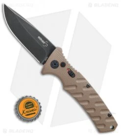 Boker Plus Strike Drop Point Automatic Knife Coyote Brown (3.25" Black SW) -Boker Boker Plus Strike drop point coyote brown black sw BHQ 67882 er bottlecap jr