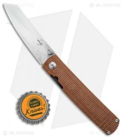Boker Plus Kansei Tenshi Liner Lock Knife Brown Micarta (3" Satin) -Boker Boker Plus Tenshi Brown Micarta BHQ 136228 td size