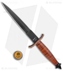 Boker Plus V-42 Devil's Brigade Fixed Blade Knife Leather (7" Black) 02BO1942 -Boker Boker Plus V 42 Devils Brigade Wood Black BHQ 135693 jr bottlecap