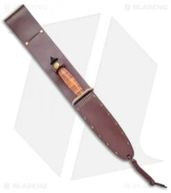 Boker Plus V-42 Devil's Brigade Fixed Blade Knife Leather (7" Black) 02BO1942 -Boker Boker Plus V 42 Devils Brigade Wood Black BHQ 135693 jr sheath