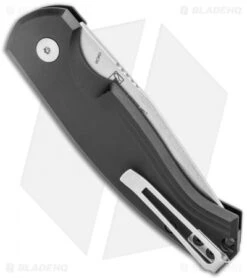 Boker Plus Vox Karakurt Automatic Knife Black Aluminum (3" Stonewash) 01BO363 -Boker Boker Plus Vox Karakurt Auto Black Aluminum SW 01BO363 BHQ 120631 jr side