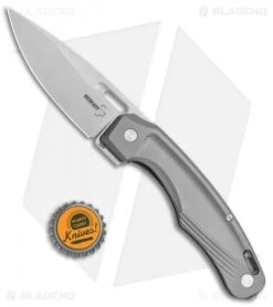 Boker Plus Warbird Liner Lock Knife Aluminum (3.6" Stonewash) 01BO749 -Boker Boker Plus Warbird LL Aluminum SW 01BO749 BHQ 111232 jr bottlecap