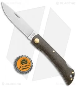 Boker Rangebuster Lockback Knife Green Linen Micarta (3" Satin) 111914 -Boker Boker Rangebuster LB Green Linen Micarta Satin 111914 BHQ 118359 jr bottlecap