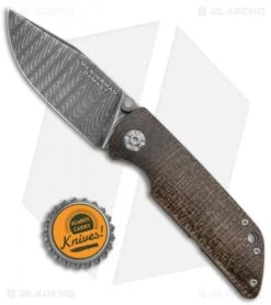 Boker Sherman Damascus Frame Lock Knife Micarta (3" Damascus) 110662DAM -Boker Boker Sherman Damascus FL Micarta Damascus 110662DAM BHQ 121102 jr bottlecap