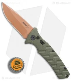 Boker Strike Desert Warrior Automatic Knife OD Green (3.25" D2 Copper) 12 Boker Strike Desert Warrior Automatic Knife OD Green (3.25" D2 Copper) -Boker Boker Strike drop point Desert Warrior OD Green copper BHQ 70998 er bottlecap