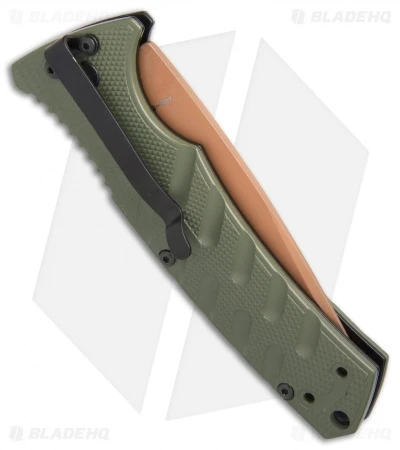 Boker Strike Desert Warrior Automatic Knife OD Green (3.25" D2 Copper) 2 Boker Strike Desert Warrior Automatic Knife OD Green (3.25" D2 Copper) - Image 2