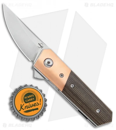 Boker Stubby Kwaiken Exclusive Flipper Knife Cu/Green Micarta (2" Satin) 4 Boker Stubby Kwaiken Exclusive Flipper Knife Cu/Green Micarta (2" Satin) - Image 4