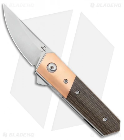 Boker Stubby Kwaiken Exclusive Flipper Knife Cu/Green Micarta (2" Satin) 1 Boker Stubby Kwaiken Exclusive Flipper Knife Cu/Green Micarta (2" Satin)